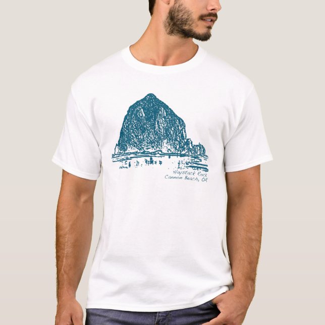 Camiseta Ilustração de Haystack Rock (Frente)