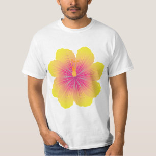 Camiseta Ilustração de Hibisco Amarelo