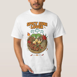 Camiseta Ilustração de Hot Pot Apaixonado por Suki Apimenta