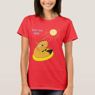 Camiseta Ilustração de Humor de Gato Introvertido Aconchega