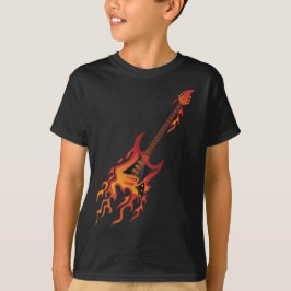 Camiseta Ilustração de Incêndio de Guitarra Elétrica