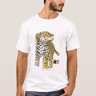 Camiseta Ilustração de Jaguar com cabeça no perfil