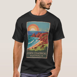 Camiseta Ilustração de Kangaroos Ilha Stradbreak Norte