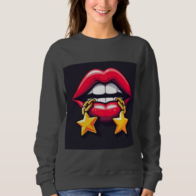 Camiseta Ilustração de Lábios Glossy (Frente)