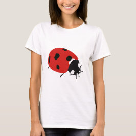Camiseta Ilustração de Ladybug Vermelho Bonito