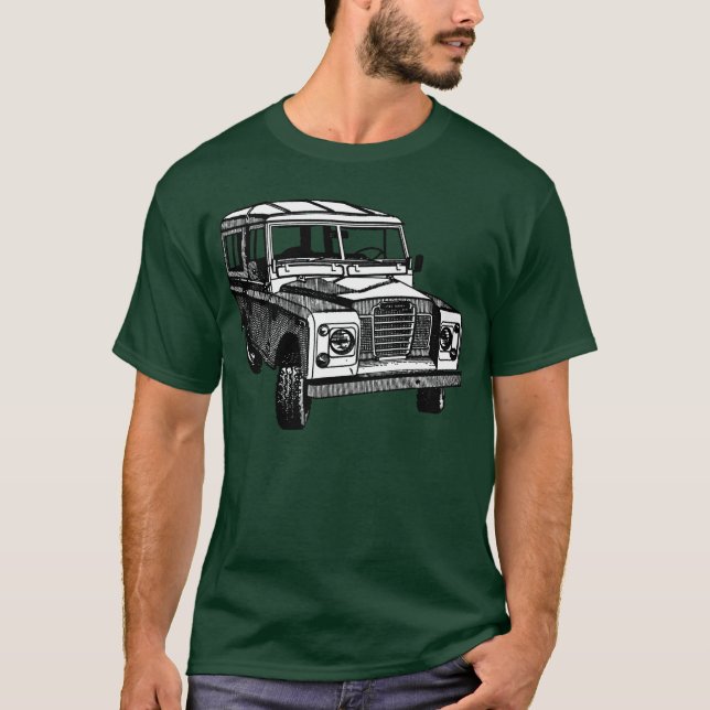 Camiseta Ilustração de Land Rover do vintage (Frente)