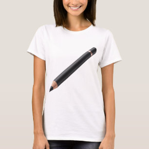 Camiseta Ilustração de Lápis de Delineador Preto