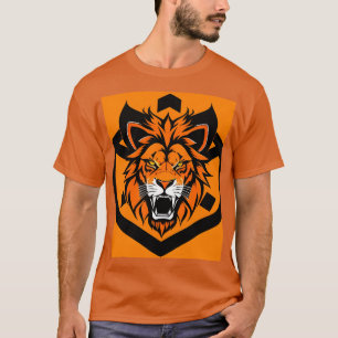Camiseta Ilustração de Leão Ardente Cercado por Flamboyânci