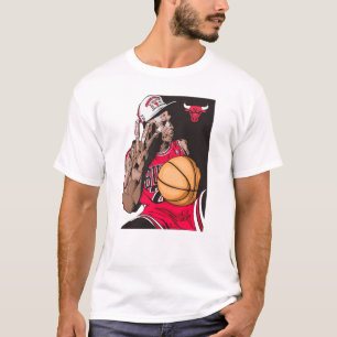 Camiseta Ilustração de Lenda do Basquete do Chicago Bulls