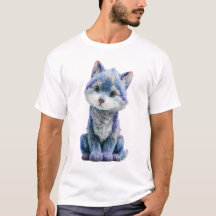Ilustração de Lobo Azul Gelado Filhote para Homens