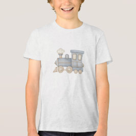 Camiseta Ilustração de Locomotiva de Trem de Brinquedo em P