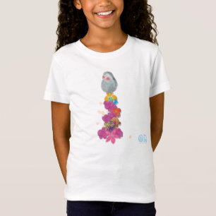 Camiseta ilustração de Lovebird cinza com flores