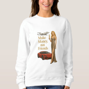 Camiseta Ilustração de Luxo 'Ganhe Dinheiro, Não Amigos'