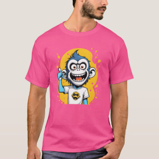 Camiseta ilustração de macaco fofo personagem de desenho an