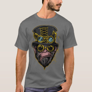 Camiseta Ilustração de Macaco Steampunk