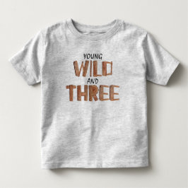 Camiseta Ilustração de Madeira legal com aniversário de 3 a