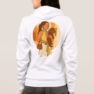 Camiseta Ilustração de Mãe de Cachorro Estética Segurando F