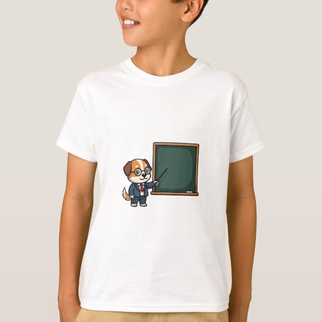 Camiseta Ilustração de Mascote de Cachorro Professor Inteli (Frente)