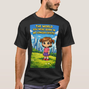 Camiseta Ilustração de Menina de Desenho Animado Perdendo a