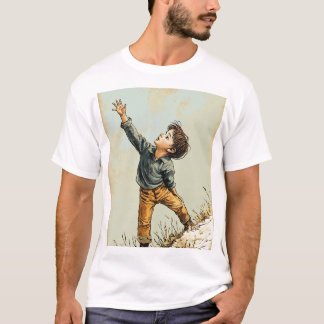 Camiseta "Ilustração de Menino Desenhado à Mão - Escoteiro 
