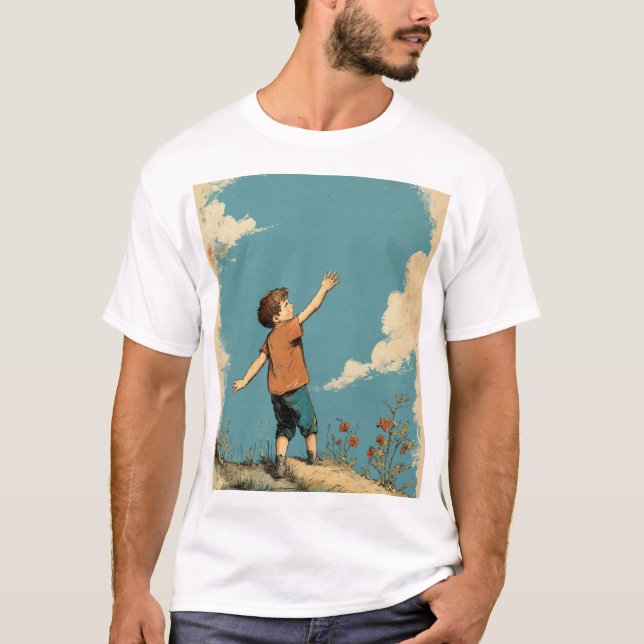 Camiseta "Ilustração de Menino Desenhado à Mão - Escoteiro  (Frente)