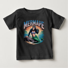 Camiseta Ilustração de Mermape - Macaco Sereia Animal Engra
