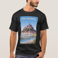 Ilustração de Mont Saint Michel Arte de Viagem Vin