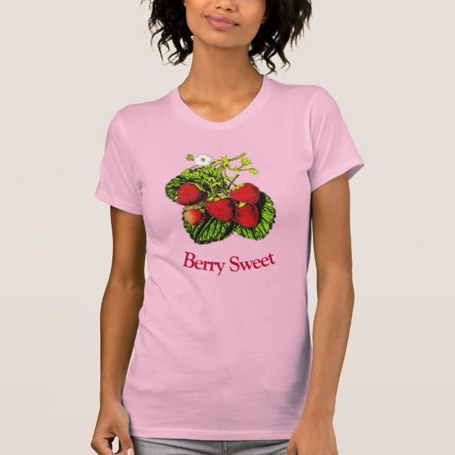 Camiseta Ilustração de Morango Botânico - Berries Vermelhos (Frente)