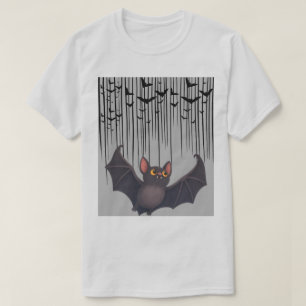 Camiseta Ilustração de Morcego Fofo e Felpudo - Halloween A