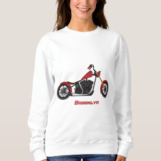 Camiseta Ilustração de moto estilo Chopper (Frente)