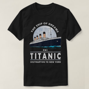 Camiseta Ilustração de Navio Transatlântico Vintage
