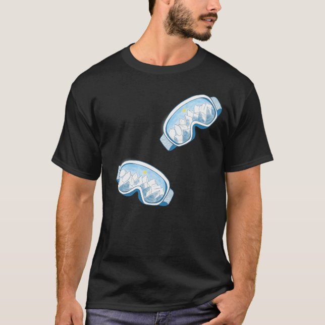 Camiseta Ilustração de Óculos de Esqui (Frente)