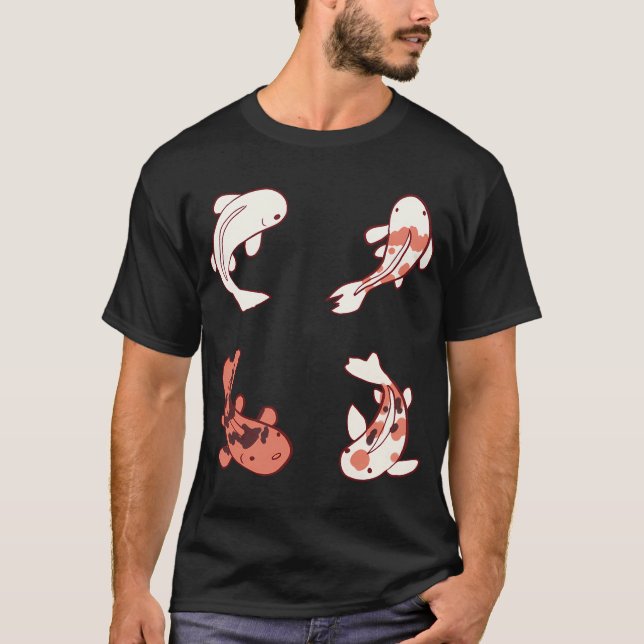 Camiseta ilustração de pacote de peixes koi (Frente)