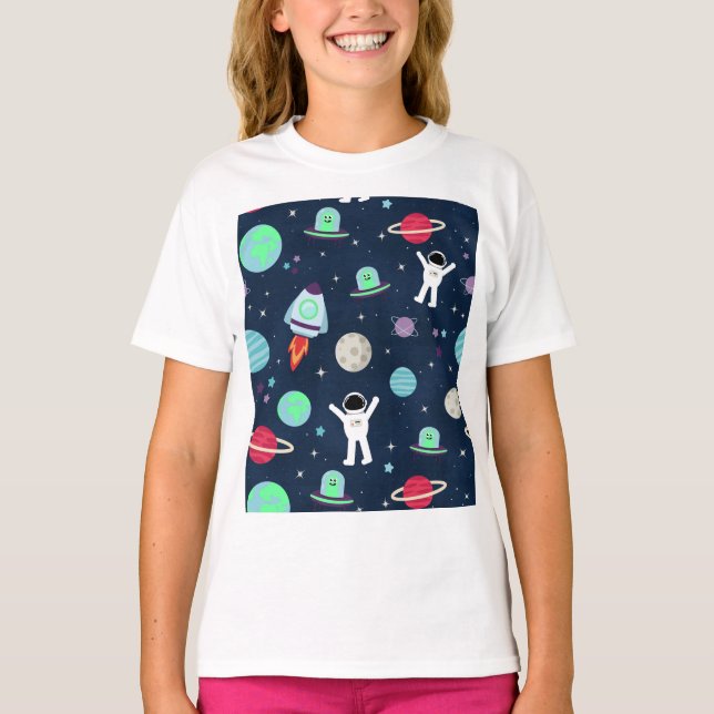 Camiseta Ilustração de padrão de espaço (Frente)