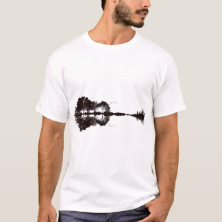 Camiseta Ilustração de Paisagem de Guitarra