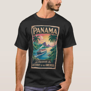 Camiseta Ilustração de Paisagem do Panamá Arte de Viagem Vi