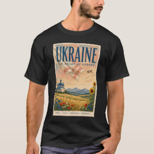 Camiseta Ilustração de Paisagem Ucraniana Viagem