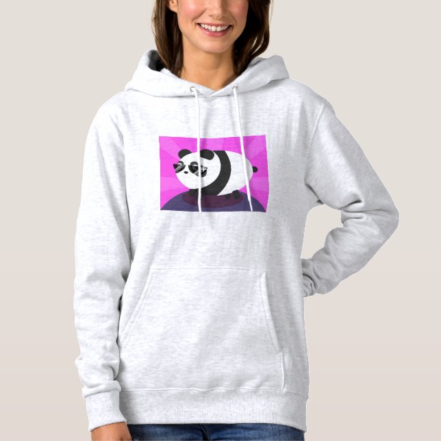 Camiseta Ilustração de panda design de capuz (Frente)