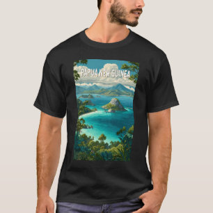 Camiseta Ilustração de Papua-Nova Guiné Viagem Arte Vintage