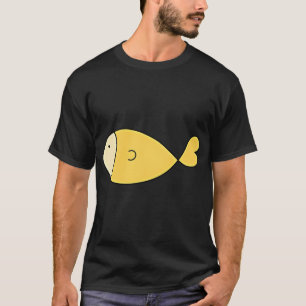 Camiseta Ilustração de Peixe Amarelo Minimalista Fofo