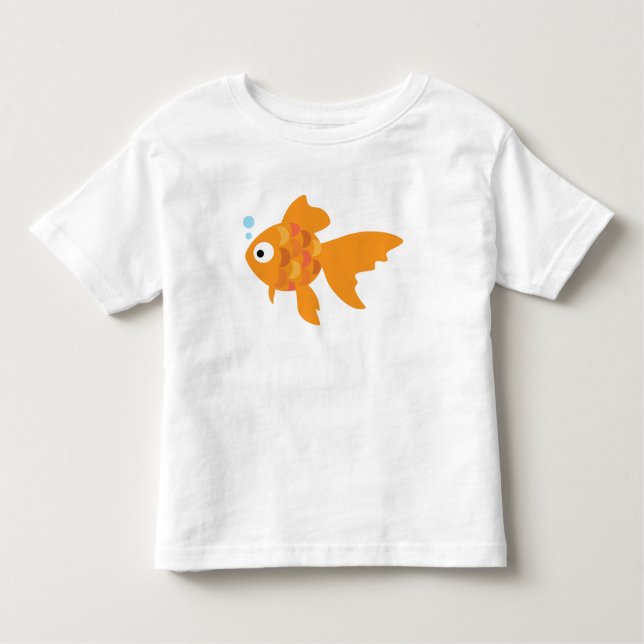 Camiseta Ilustração de Peixe Dourada Amigável (Frente)
