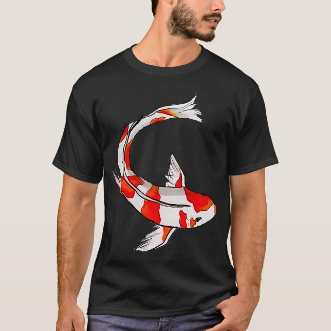 Camiseta Ilustração de peixe koi fofo (Frente)