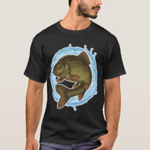 Camiseta Ilustração de Peixe Tench Água Salpico