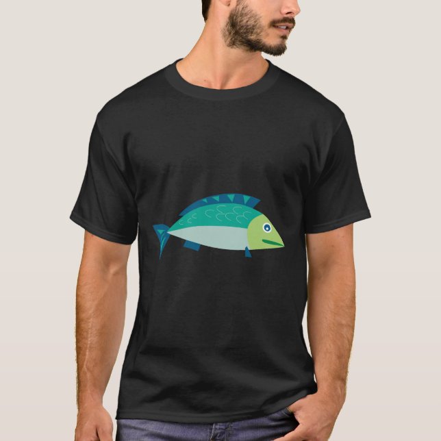 Camiseta Ilustração de Peixes de Atum (Frente)