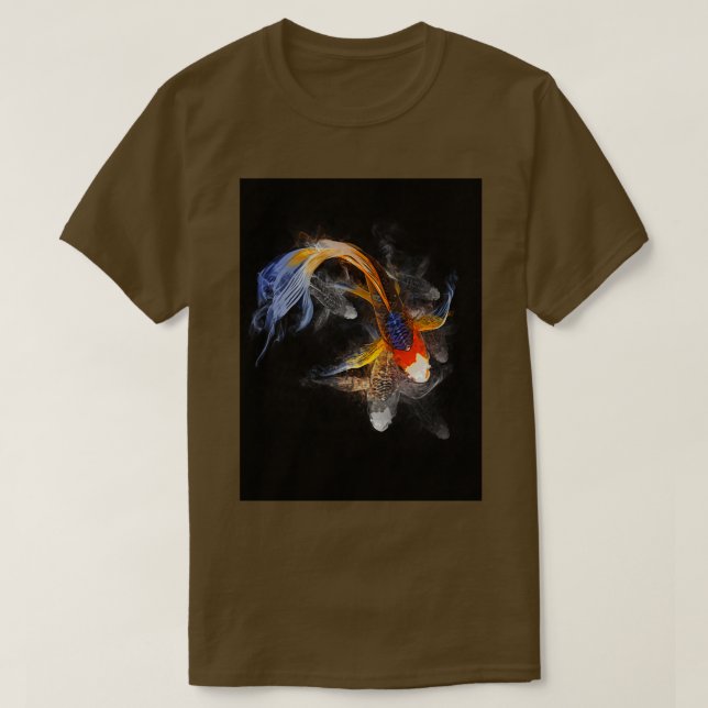 Camiseta Ilustração de Peixes Koi (Frente do Design)