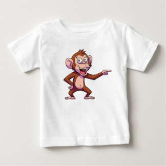 Camiseta Ilustração de Personagem de Macaco Apontando