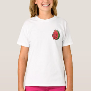 Camiseta Ilustração de Personagem de Melancia Chorando Tris