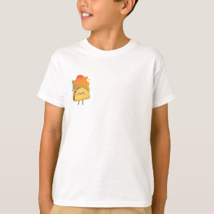 Camiseta Ilustração de Personagem de Taco Sorridente e Feli