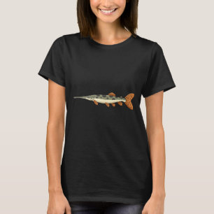 Camiseta Ilustração de pesca de peixe-agulha para lagoa de 