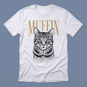 Camiseta Ilustração de Pet em Preto e Branco com Nome em Do